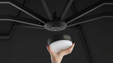 Malibu Cantilever Umbrella Black - close-up of umbrella canopy construction,