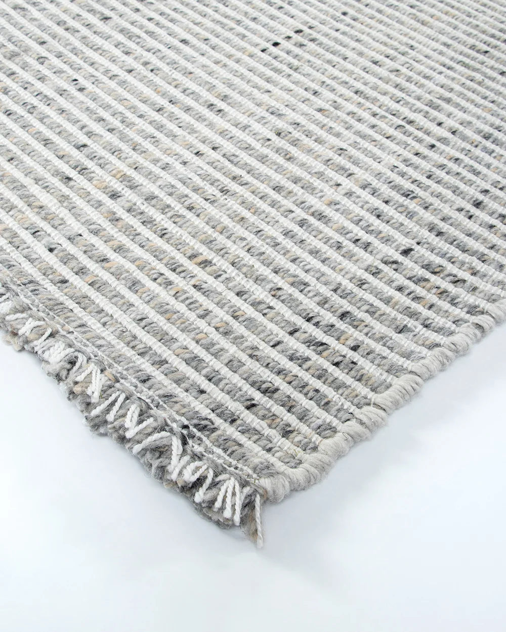 Rhodes Outdoor Floor Rug Slate low-profile flatweave corner detail
