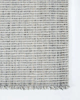 Rhodes Outdoor Floor Rug Slate handwoven corner and fringe detail