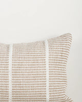 Shore Almond Outdoor Throw Cushion — woven pattern detail, 400 × 600 mm