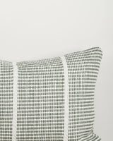 Shore Eucalyptus Outdoor Throw Cushion — woven pattern detail, 400 × 600 mm