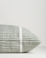 Shore Eucalyptus Outdoor Throw Cushion — handwoven edge detail, 400 × 600 mm
