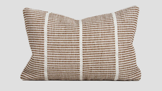 Shore Tobacco Outdoor Throw Cushion — full cushion, 400 × 600 mm
