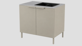 Q-Boo Line 100 Sink Cabinet Grey with Kreta Dekton