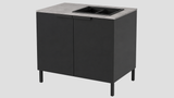Q-Boo Line 100 Sink Cabinet Black with Kreta Dekton