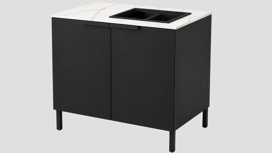 Q-Boo Line 100 Sink Cabinet Black with Daze Dekton