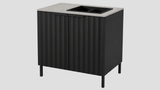 Q-Boo Wave 100 Sink Cabinet Black with Kreta Dekton