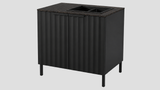 Q-Boo Wave 100 Sink Cabinet Black with Laurent Dekton