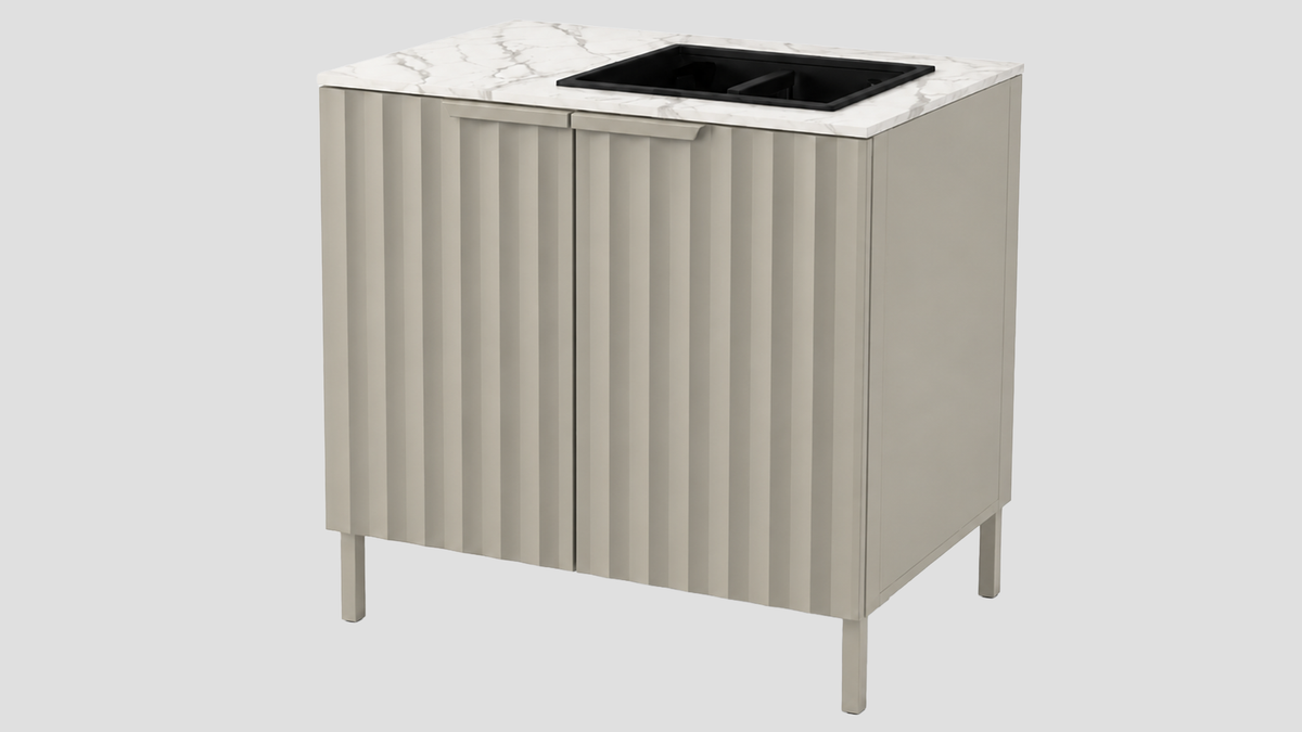 Q-Boo Wave 100 Sink Cabinet Grey with Daze Dekton