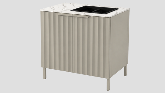 Q-Boo Wave 100 Sink Cabinet Grey with Daze Dekton