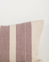 Solar Claret Outdoor Throw Cushion — woven pattern detail, 400 × 600 mm