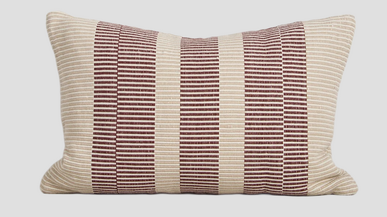 Solar Claret Outdoor Throw Cushion — full cushion, 400 × 600 mm