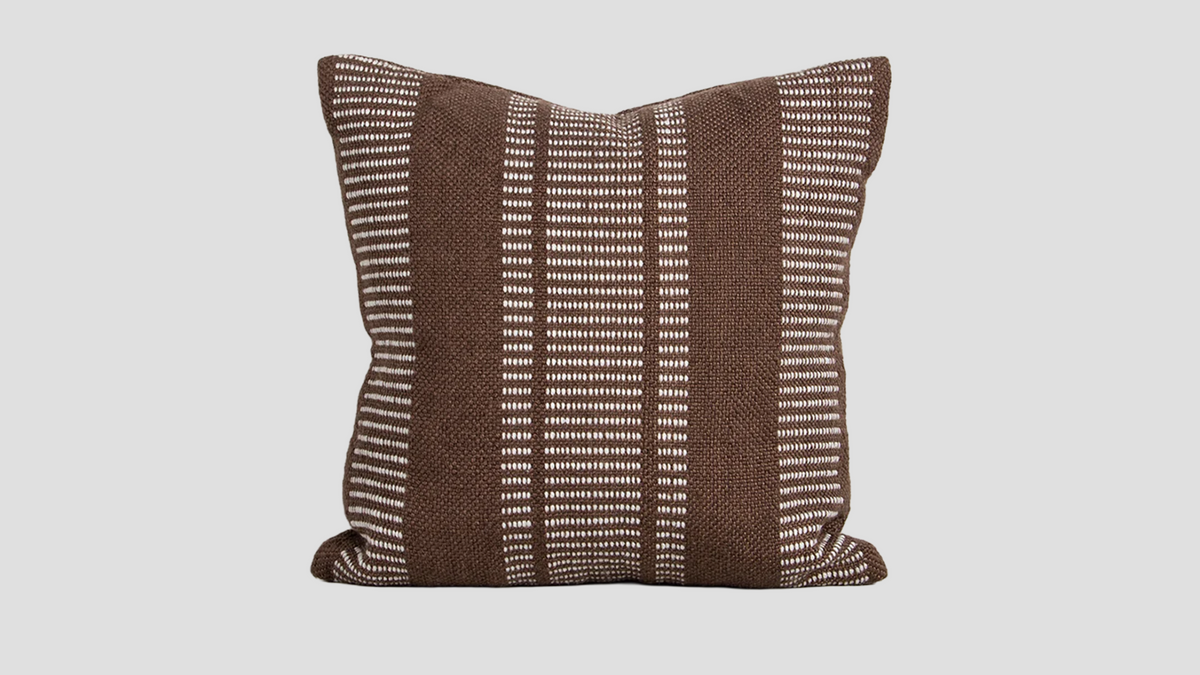 Swell Chocolate Cushion — full recycled PET cushion, 500 × 500 mm
