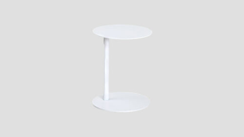 Circular Aluminium Side Table White