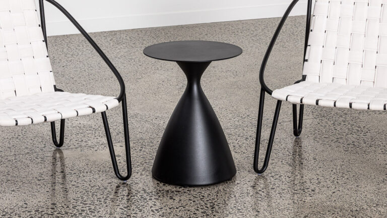 Hourglass Aluminium Side Table Black Furniture