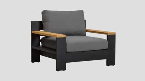 Mackenzie Alu Single Sofa Black