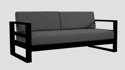 Tasman Black Frame Slate Double Sofa