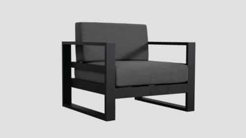 Tasman Black Frame Slate Single Sofa